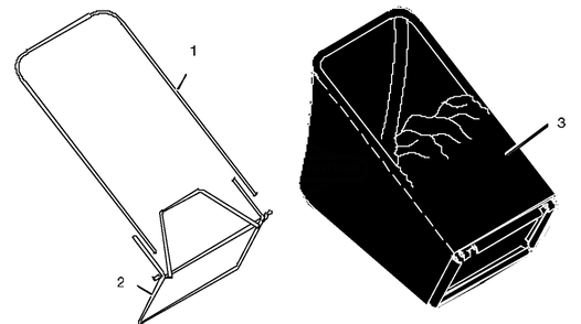 Bag Assembly Diagram and Parts List for 20605X8A 1997 Briggs and Stratton Lawn Mower